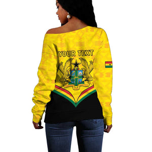 Personalised Afro Ghana Off Shoulder Sweater 68th Anniversary Independence