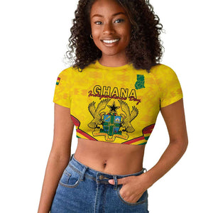 Personalised Afro Ghana Raglan Cropped T shirt 68th Anniversary Independence