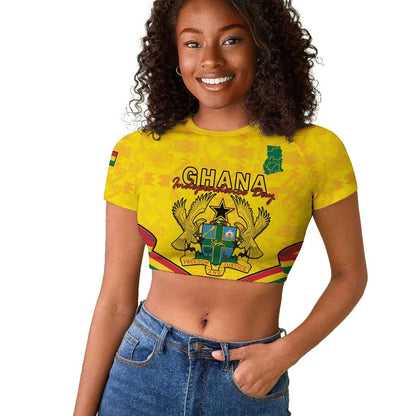 Personalised Afro Ghana Raglan Cropped T shirt 68th Anniversary Independence