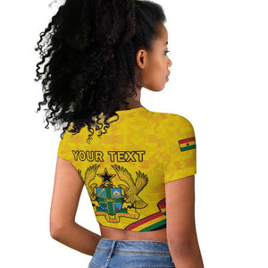 Personalised Afro Ghana Raglan Cropped T shirt 68th Anniversary Independence