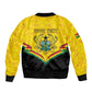 Personalised Afro Ghana Sleeve Zip Bomber Jacket 68th Anniversary Independence