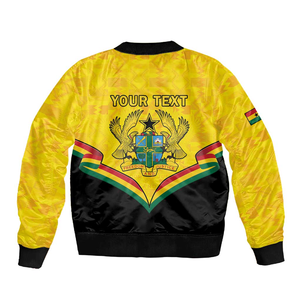 Personalised Afro Ghana Sleeve Zip Bomber Jacket 68th Anniversary Independence