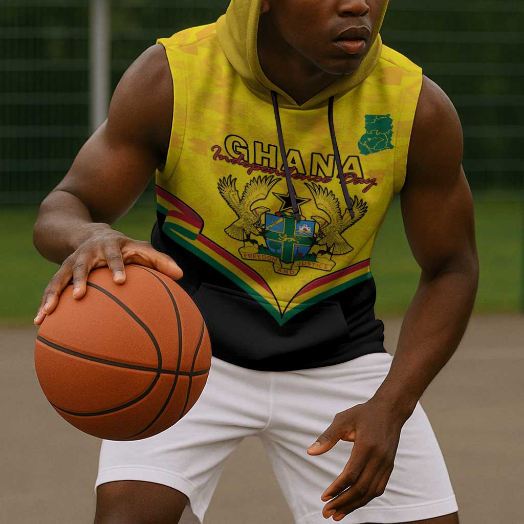 Personalised Afro Ghana Sleeveless Hoodie 68th Anniversary Independence - African Pride