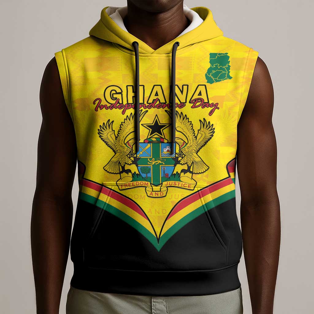 Personalised Afro Ghana Sleeveless Hoodie 68th Anniversary Independence - African Pride