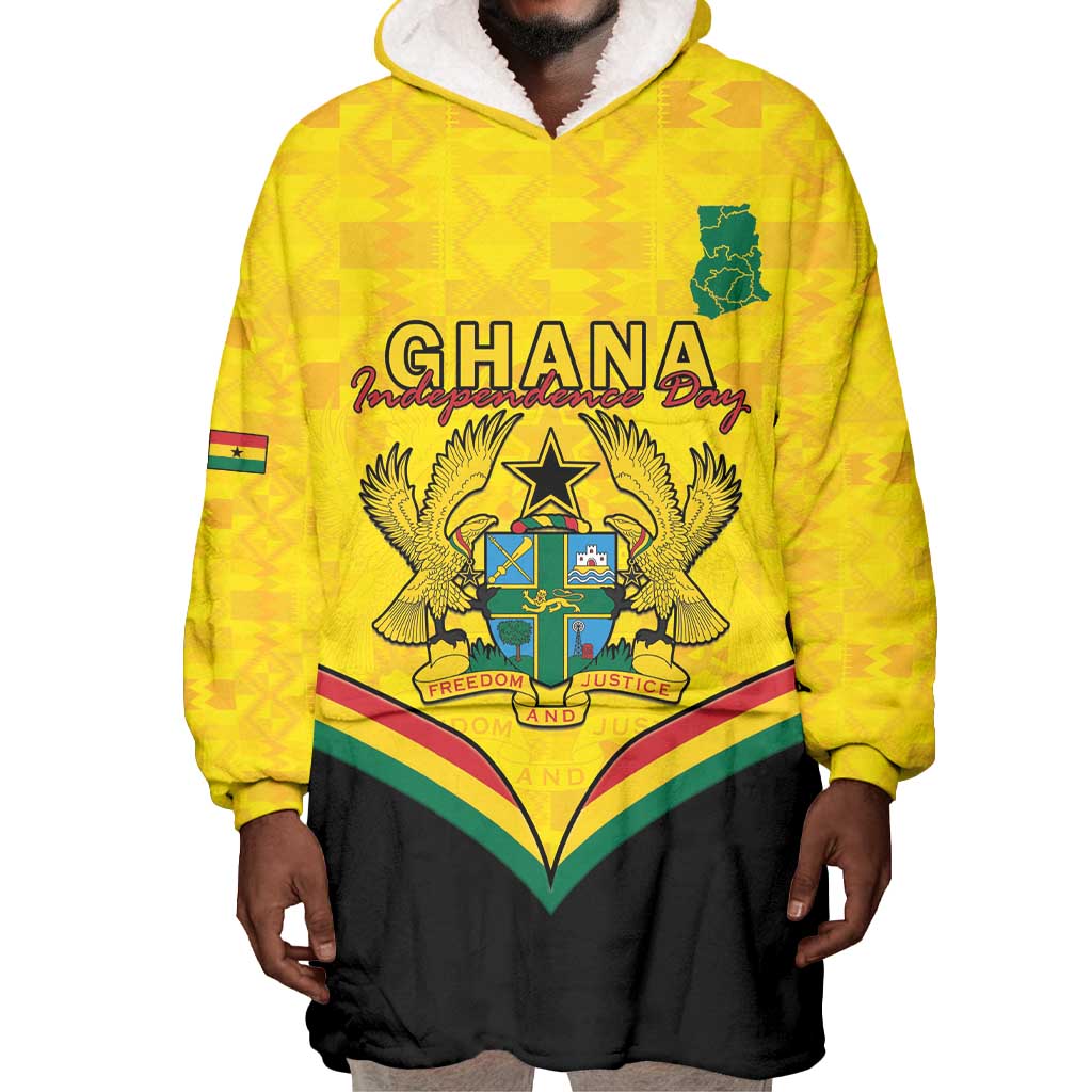 Personalised Afro Ghana Wearable Blanket Hoodie 68th Anniversary Independence