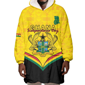 Personalised Afro Ghana Wearable Blanket Hoodie 68th Anniversary Independence