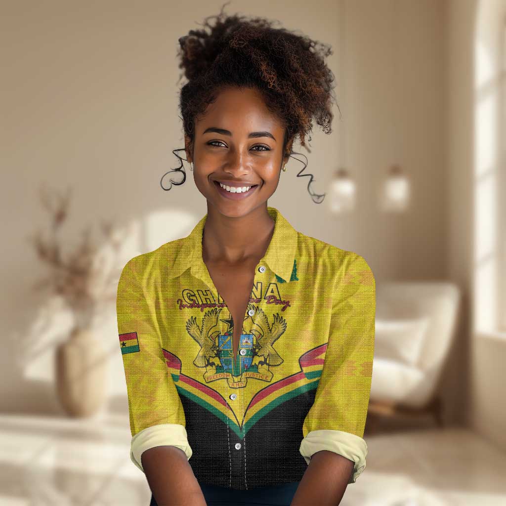 Personalised Afro Ghana Women Casual Shirt 68th Anniversary Independence LT15