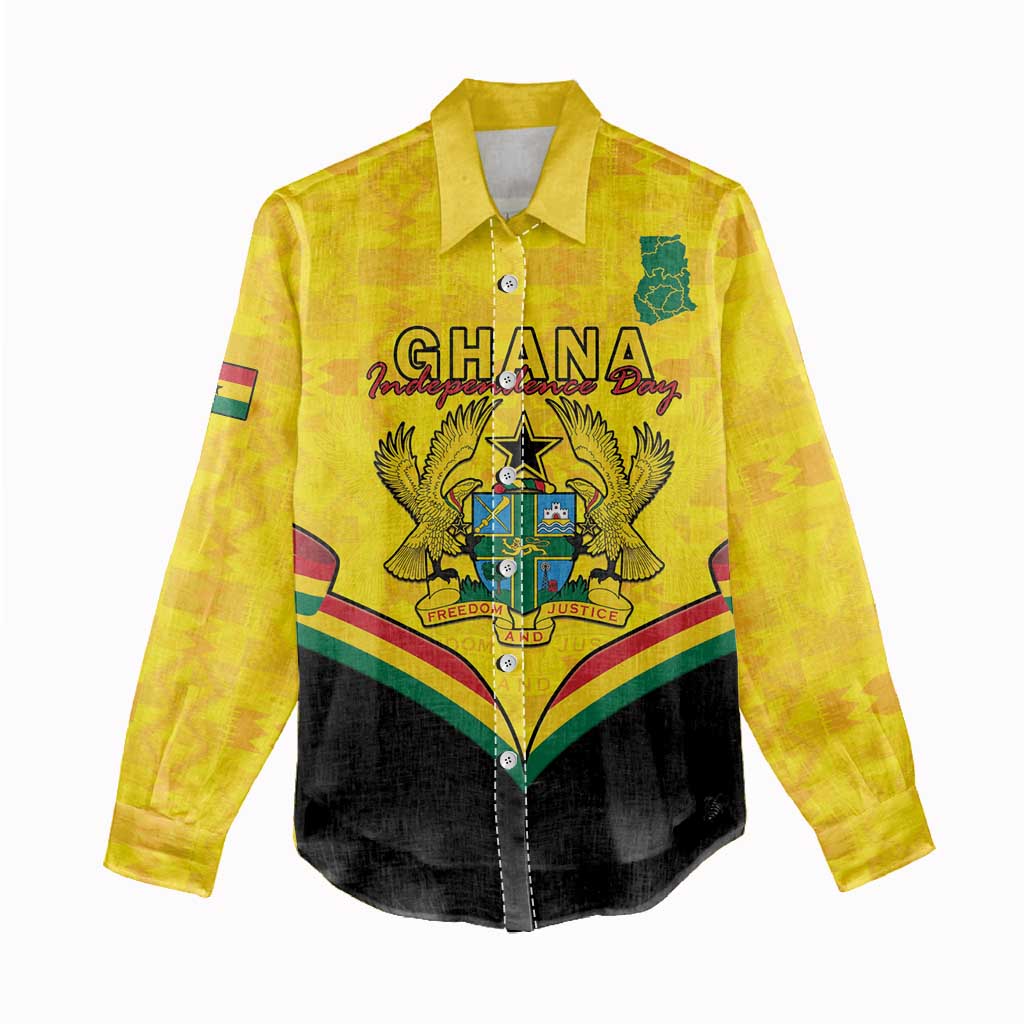Personalised Afro Ghana Women Casual Shirt 68th Anniversary Independence LT15