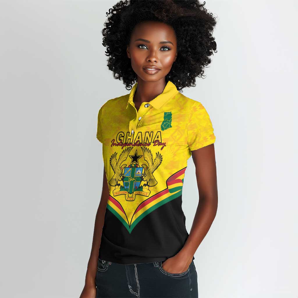 Personalised Afro Ghana Women Polo Shirt 68th Anniversary Independence