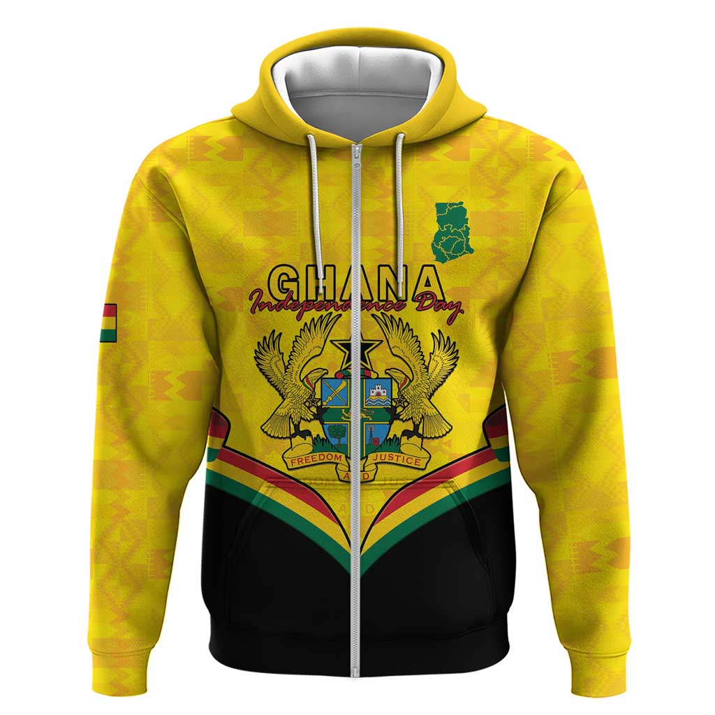 Personalised Afro Ghana Zip Hoodie 68th Anniversary Independence