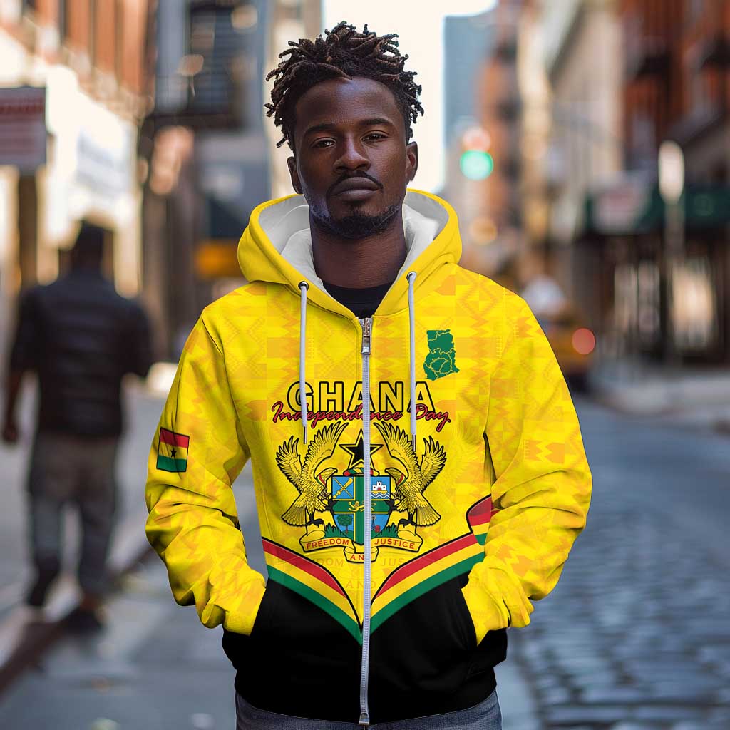 Personalised Afro Ghana Zip Hoodie 68th Anniversary Independence