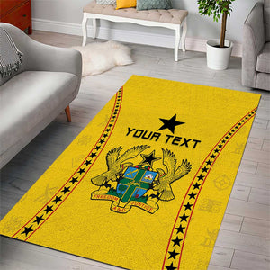 Custom Ghana Football Area Rug Mix Adinkra Pattern