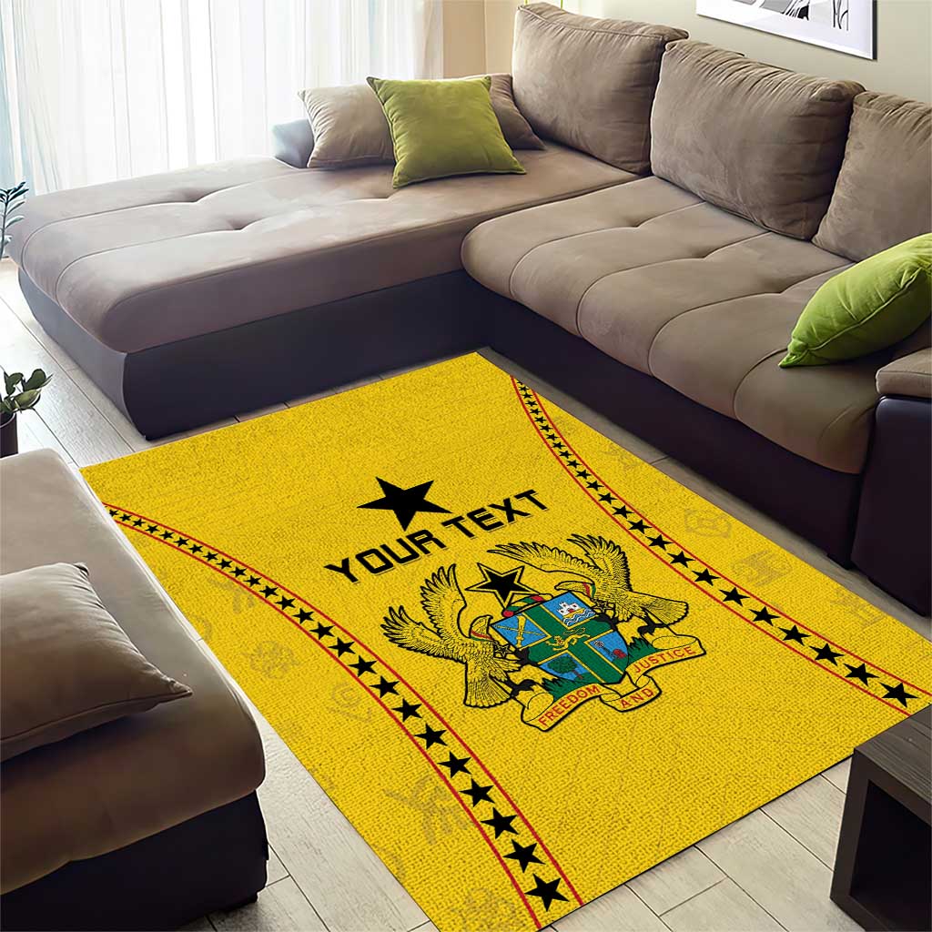 Custom Ghana Football Area Rug Mix Adinkra Pattern