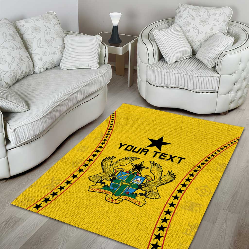 Custom Ghana Football Area Rug Mix Adinkra Pattern