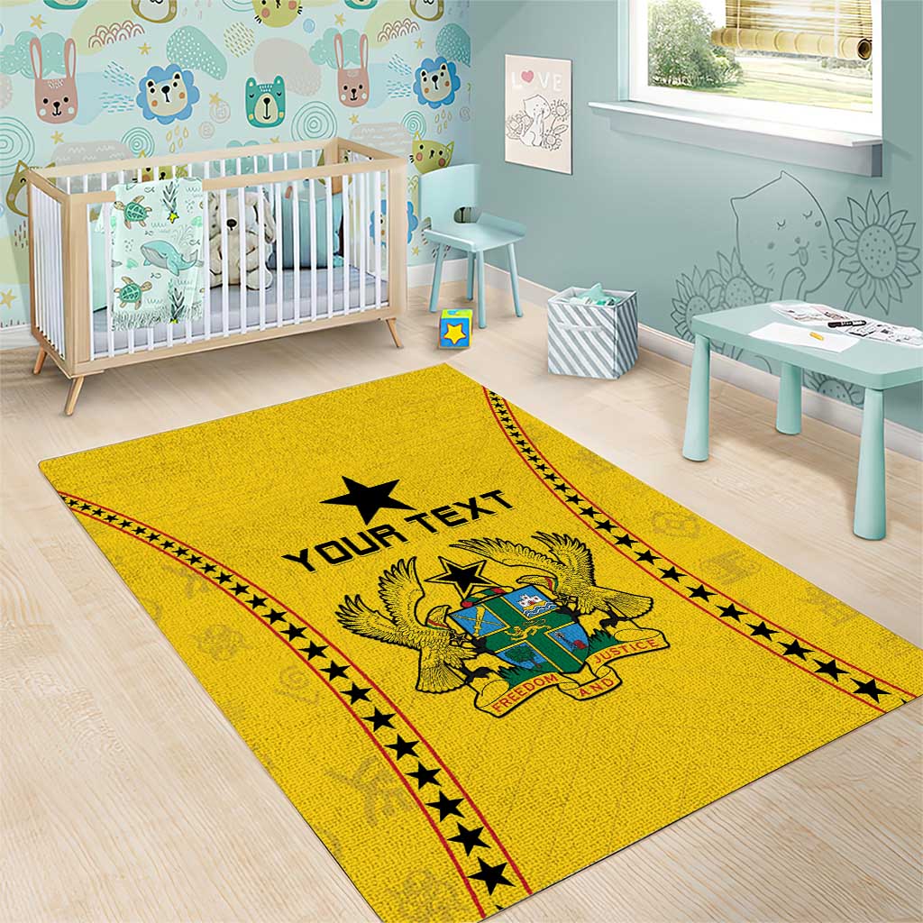Custom Ghana Football Area Rug Mix Adinkra Pattern