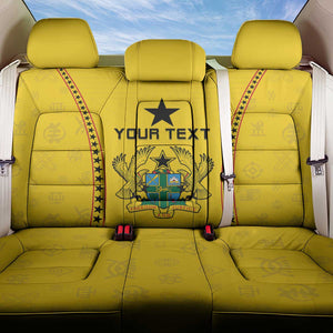 Custom Ghana Football Back Car Seat Cover Mix Adinkra Pattern