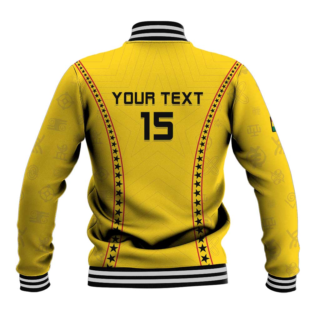 Custom Ghana Football Baseball Jacket Mix Adinkra Pattern