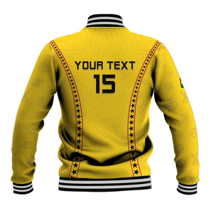 Custom Ghana Football Baseball Jacket Mix Adinkra Pattern