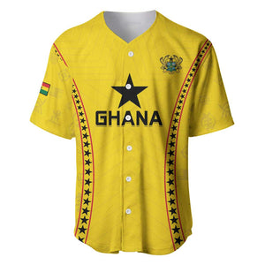 Custom Ghana Football Baseball Jersey Mix Adinkra Pattern
