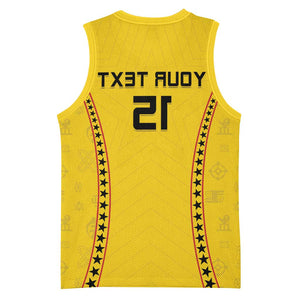 Custom Ghana Football Basketball Jersey Mix Adinkra Pattern - African Pride