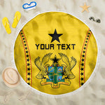 Custom Ghana Football Beach Blanket Mix Adinkra Pattern