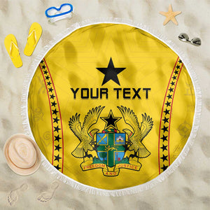 Custom Ghana Football Beach Blanket Mix Adinkra Pattern