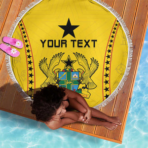 Custom Ghana Football Beach Blanket Mix Adinkra Pattern