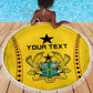 Custom Ghana Football Beach Blanket Mix Adinkra Pattern