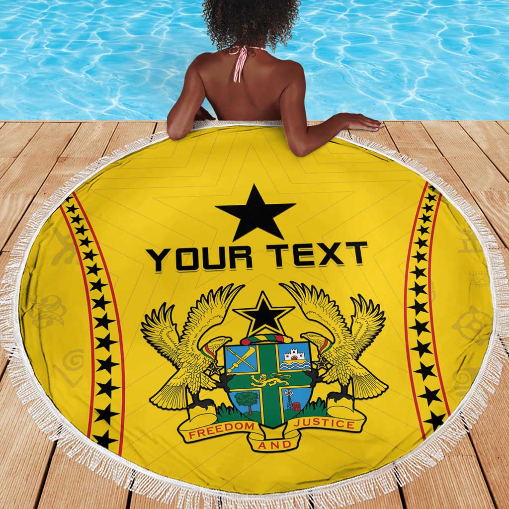 Custom Ghana Football Beach Blanket Mix Adinkra Pattern