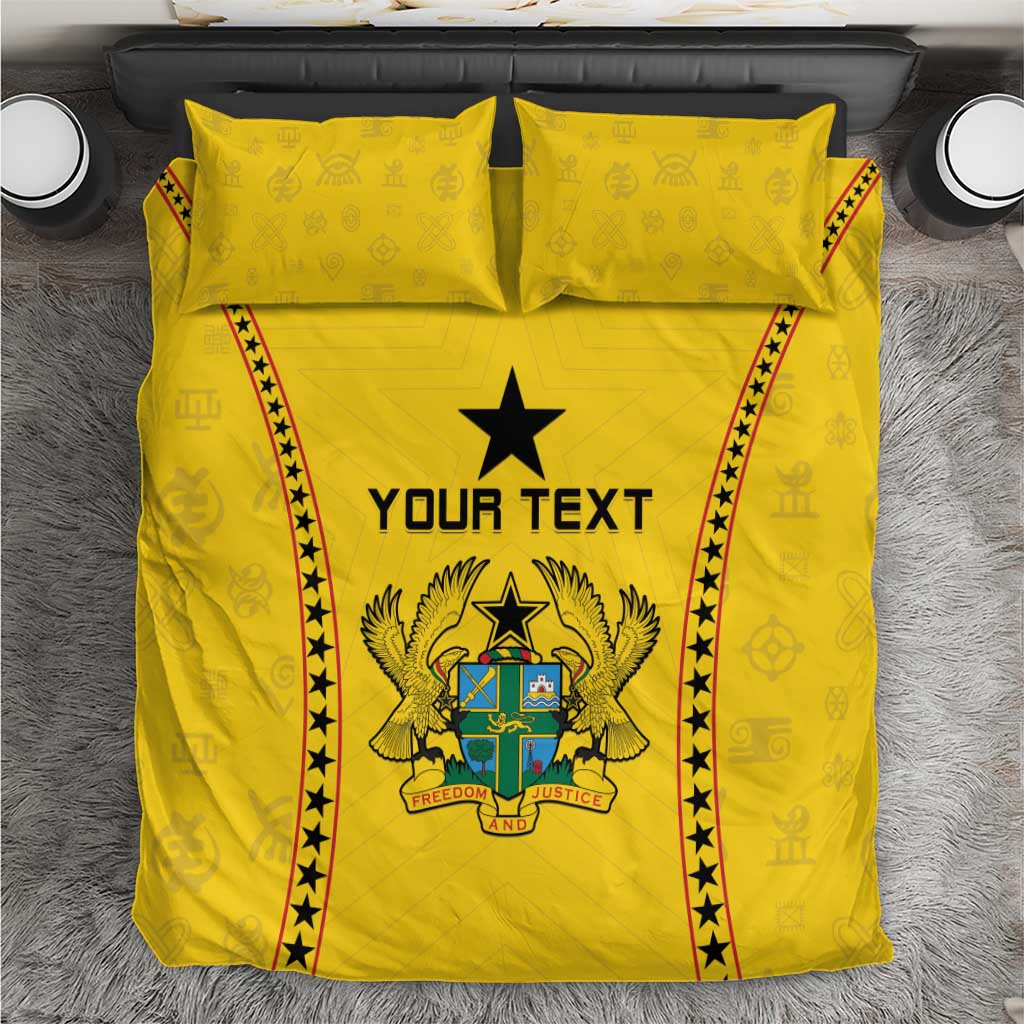 Custom Ghana Football Bedding Set Mix Adinkra Pattern