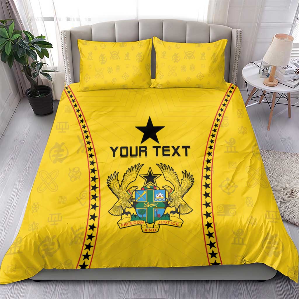 Custom Ghana Football Bedding Set Mix Adinkra Pattern