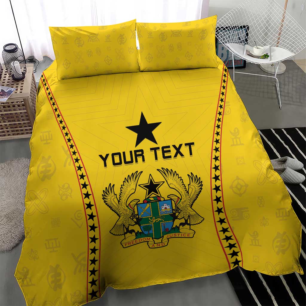 Custom Ghana Football Bedding Set Mix Adinkra Pattern