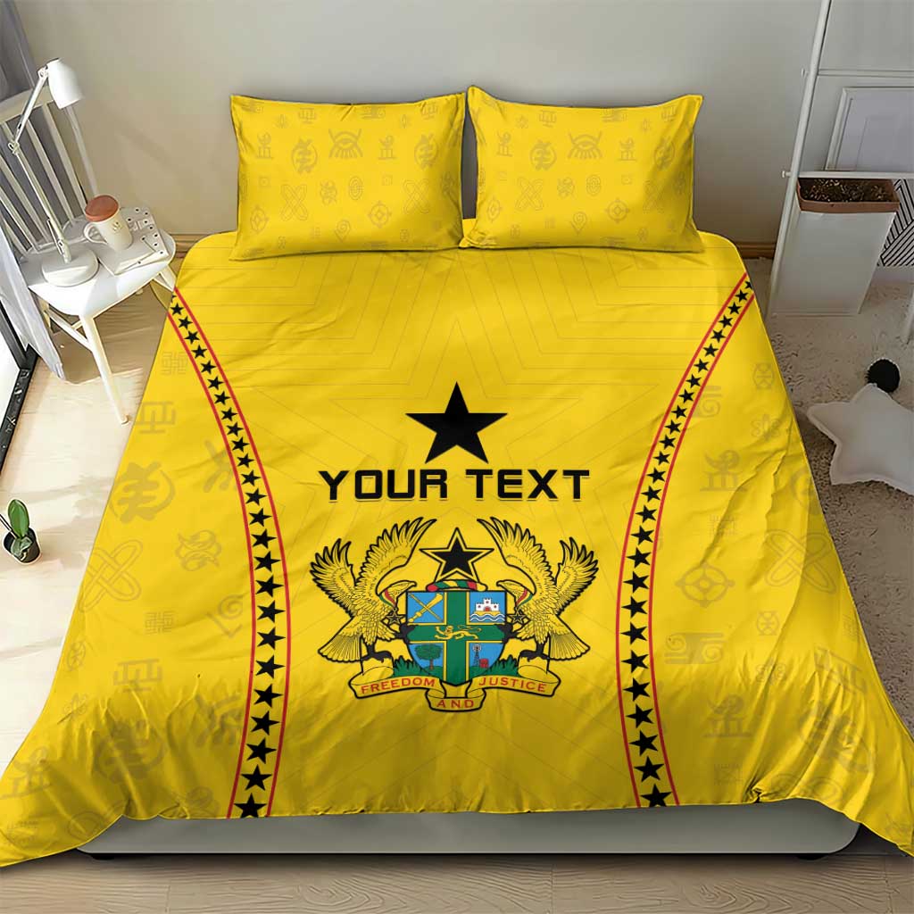 Custom Ghana Football Bedding Set Mix Adinkra Pattern