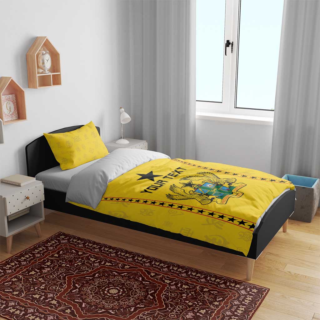 Custom Ghana Football Bedding Set Mix Adinkra Pattern