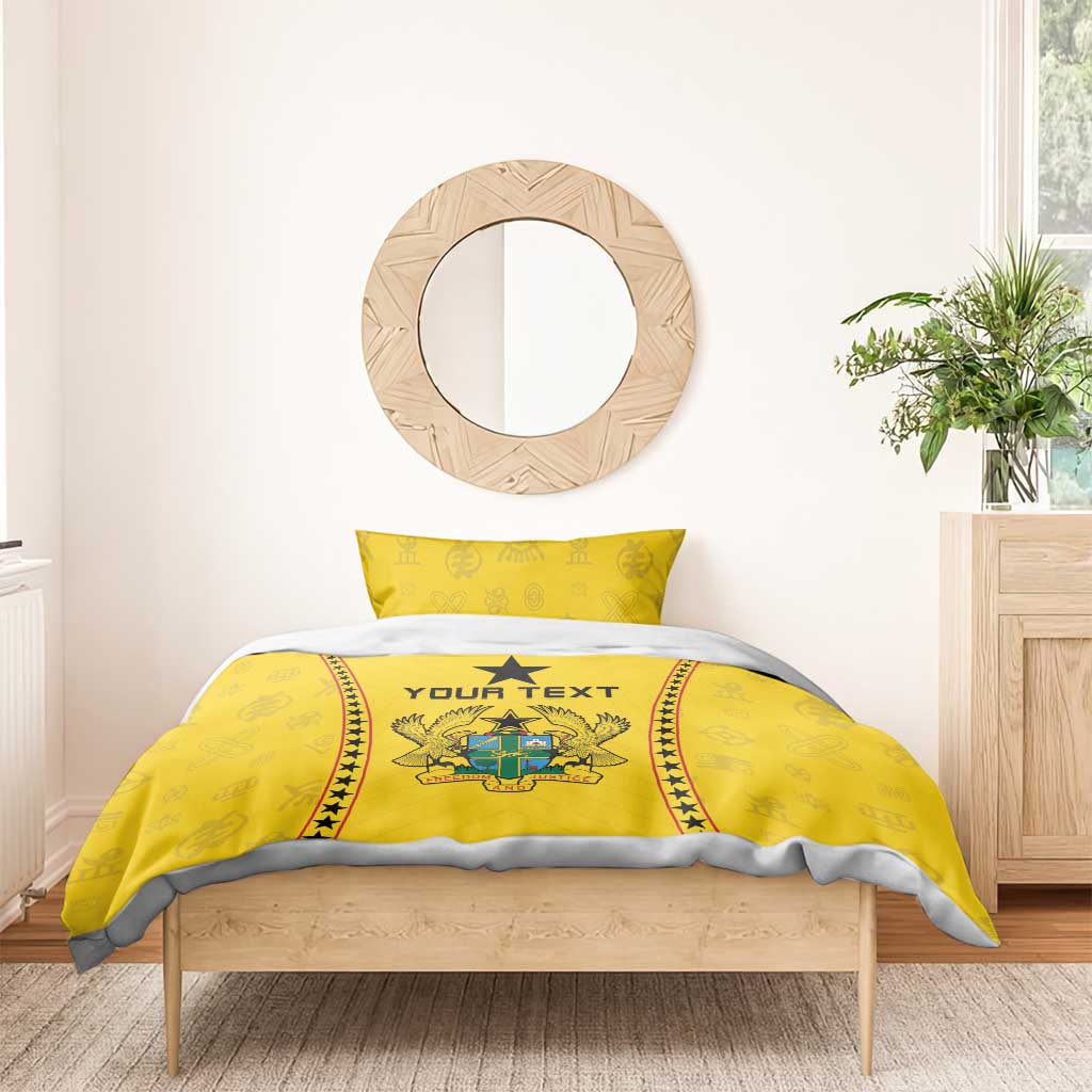 Custom Ghana Football Bedding Set Mix Adinkra Pattern