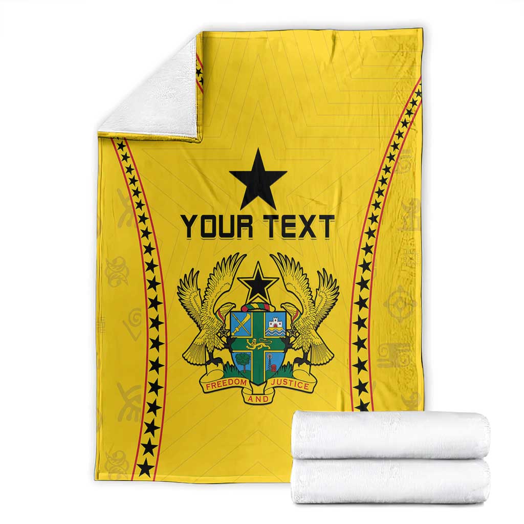 Custom Ghana Football Blanket Mix Adinkra Pattern
