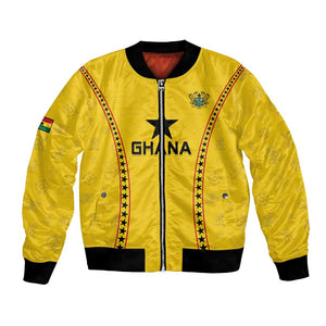 Custom Ghana Football Bomber Jacket Mix Adinkra Pattern
