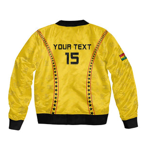 Custom Ghana Football Bomber Jacket Mix Adinkra Pattern