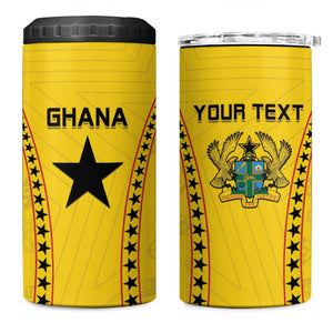 Custom Ghana Football 4 in 1 Can Cooler Tumbler Mix Adinkra Pattern