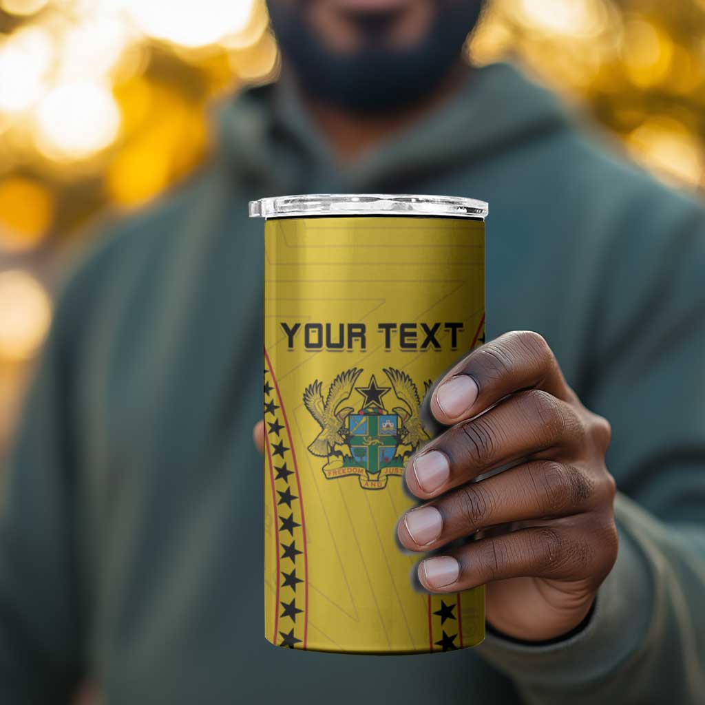 Custom Ghana Football 4 in 1 Can Cooler Tumbler Mix Adinkra Pattern