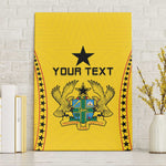 Custom Ghana Football Canvas Wall Art Mix Adinkra Pattern