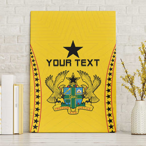 Custom Ghana Football Canvas Wall Art Mix Adinkra Pattern