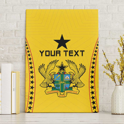 Custom Ghana Football Canvas Wall Art Mix Adinkra Pattern
