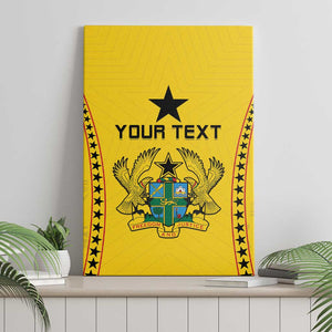 Custom Ghana Football Canvas Wall Art Mix Adinkra Pattern