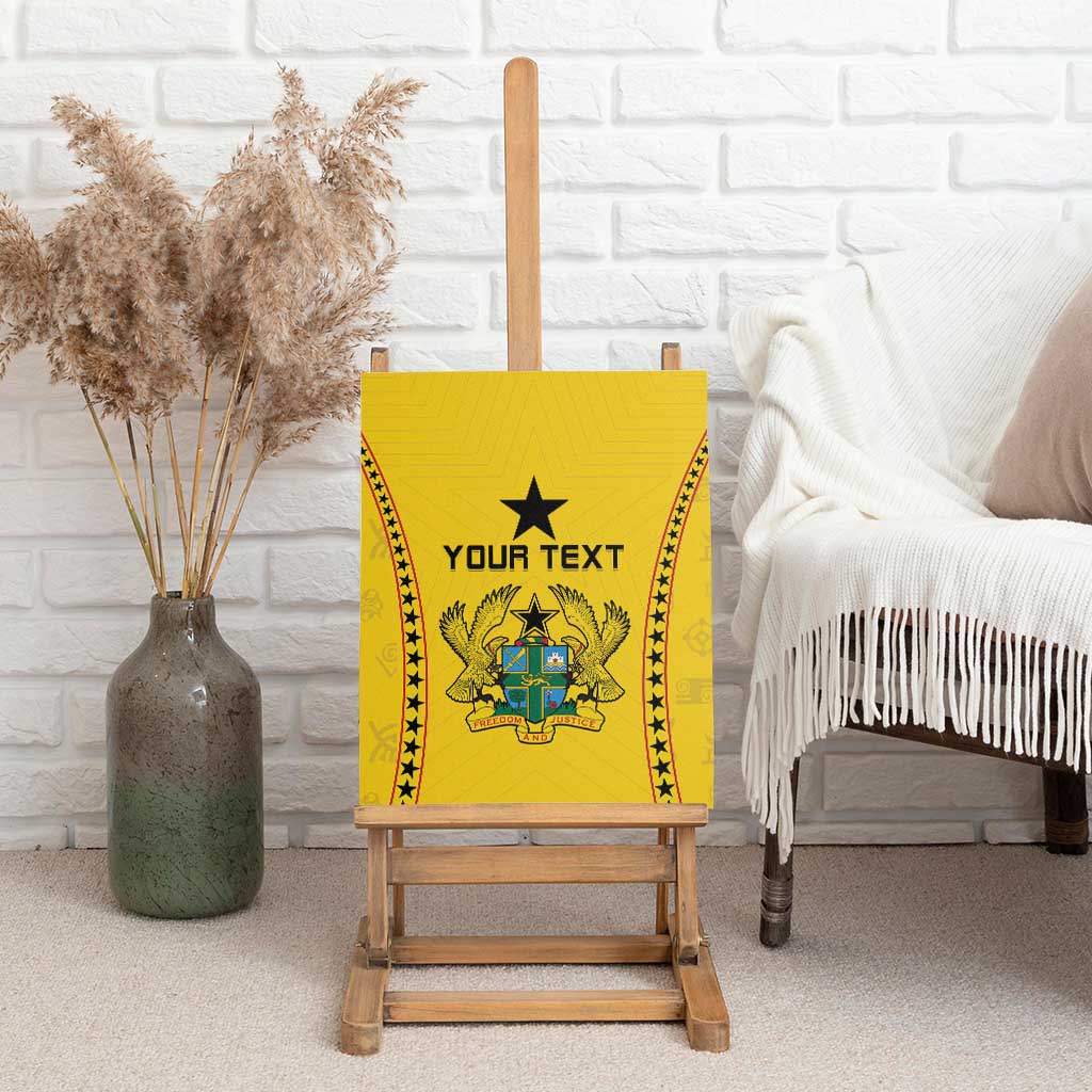 Custom Ghana Football Canvas Wall Art Mix Adinkra Pattern