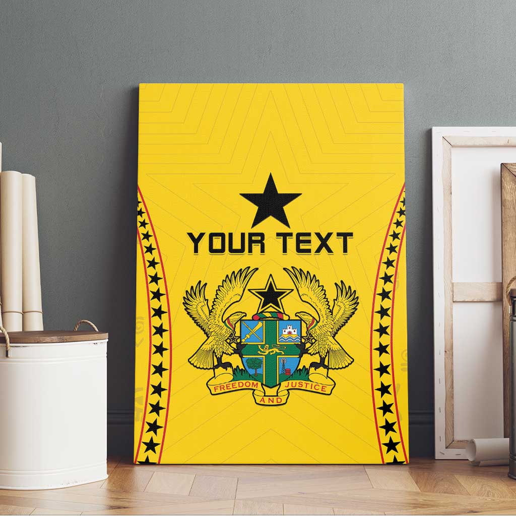 Custom Ghana Football Canvas Wall Art Mix Adinkra Pattern