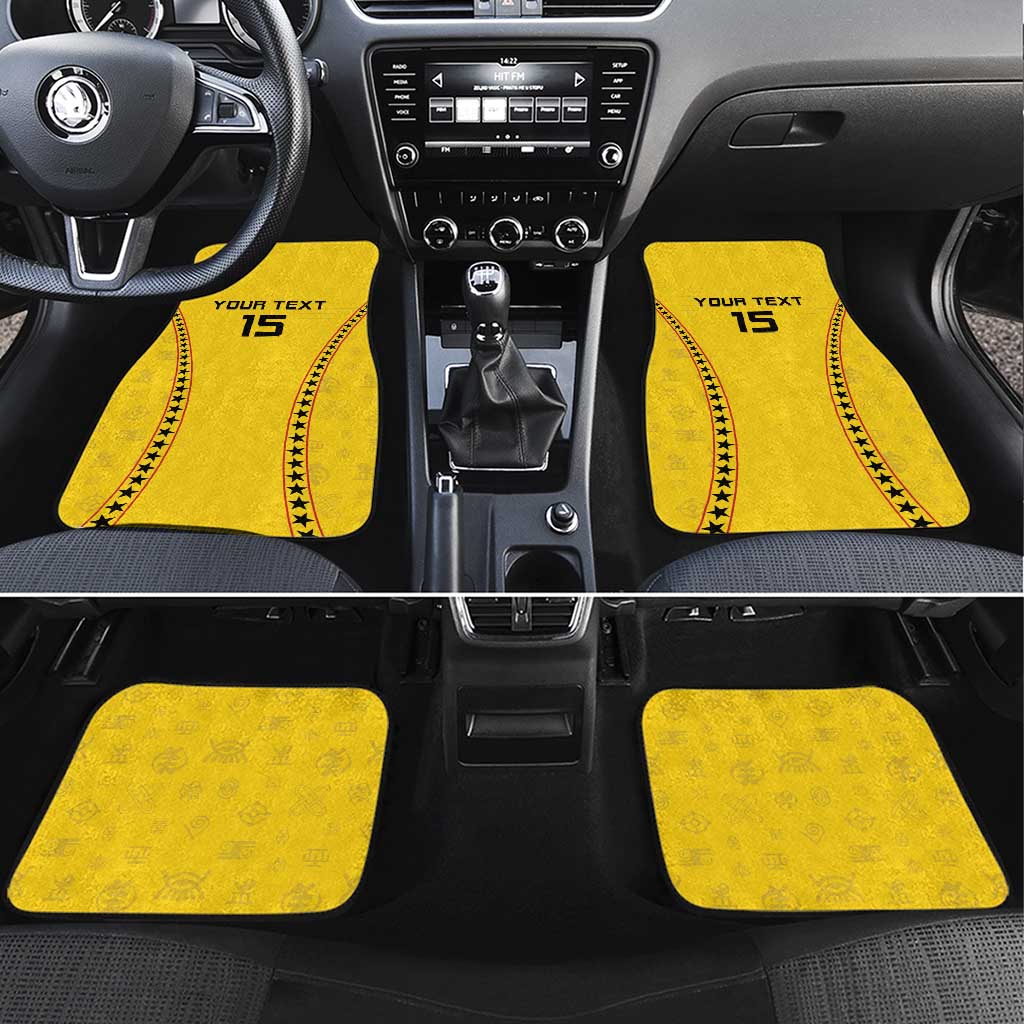 Custom Ghana Football Car Mats Mix Adinkra Pattern
