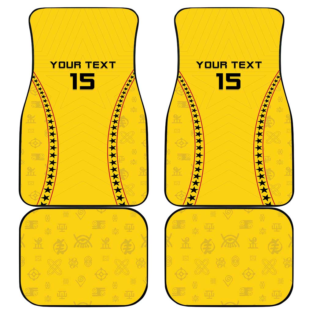 Custom Ghana Football Car Mats Mix Adinkra Pattern