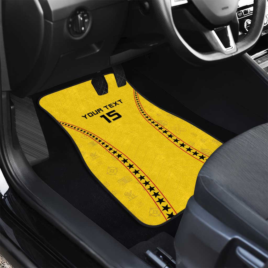 Custom Ghana Football Car Mats Mix Adinkra Pattern