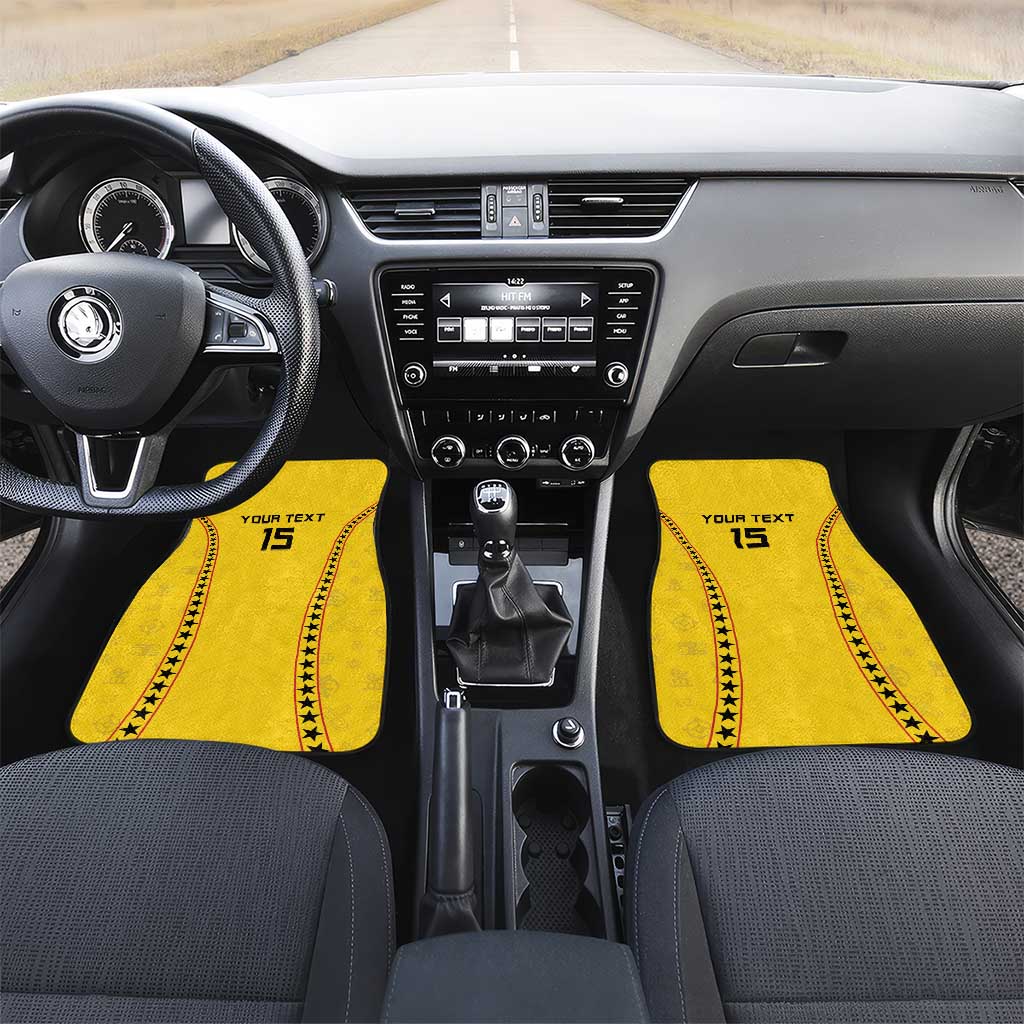 Custom Ghana Football Car Mats Mix Adinkra Pattern